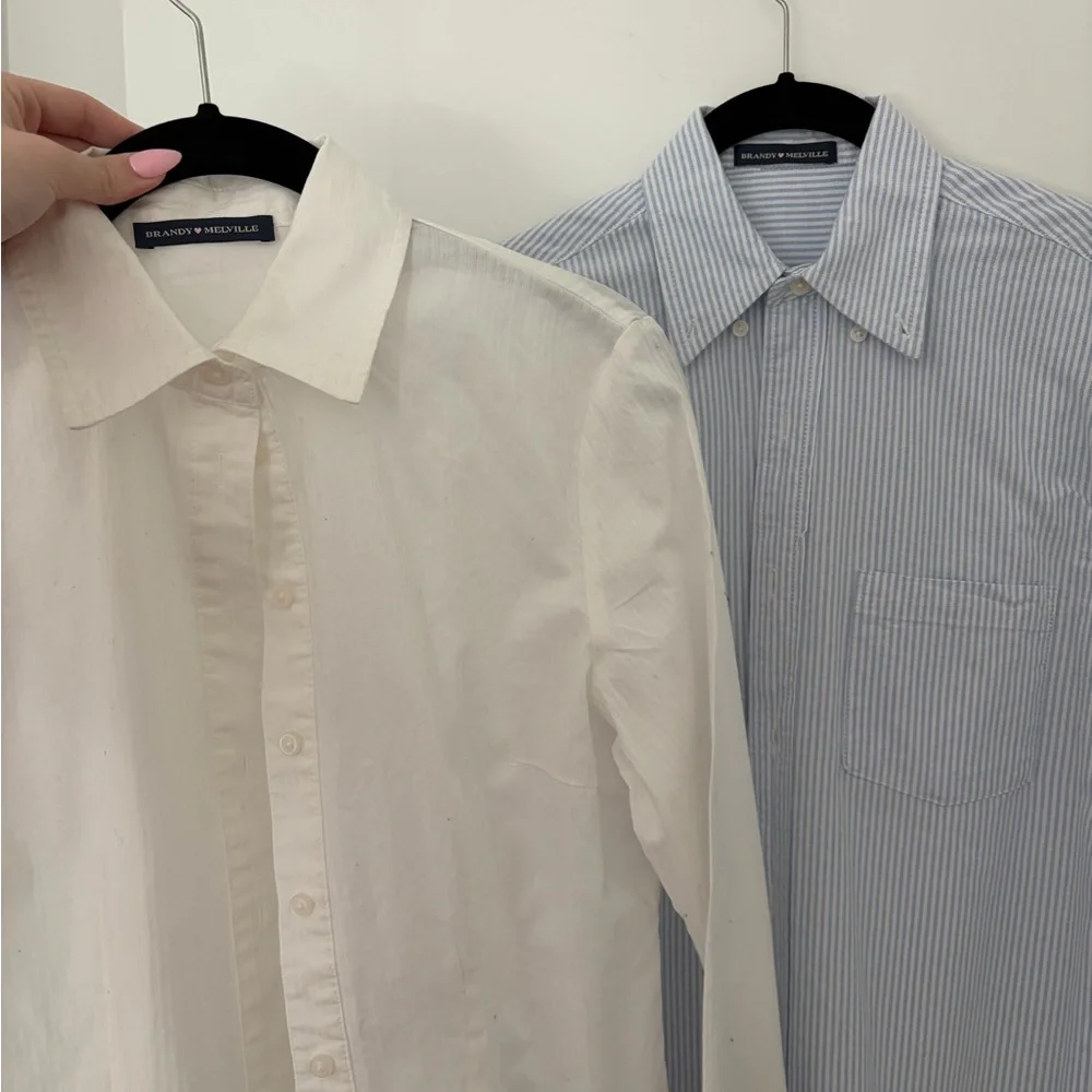 Brandy Melville pin stripped and white blouse button ups - Picture 5 of 5
